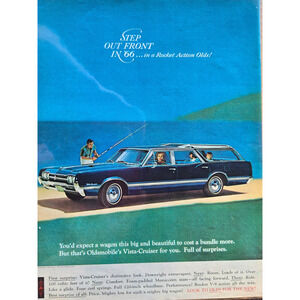 Vintage Oldsmobile Vista Cruiser Print Advertisement from 1966 Look Magazine